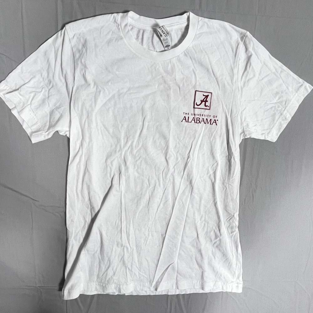 University Of Alabama Bama Bound T Shirt Women's Medium White 100% Cotton Canvas